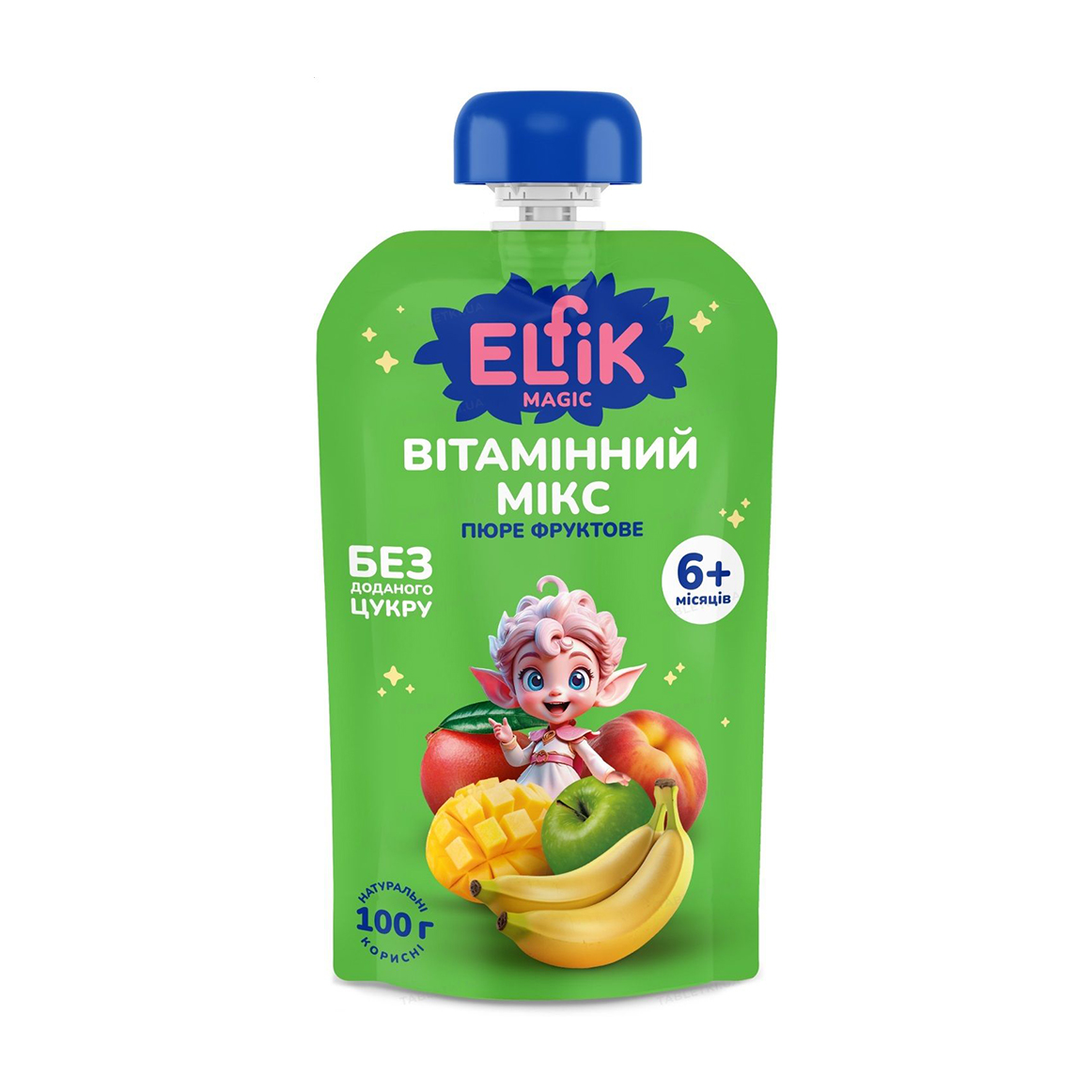 Фруктове пюре Elfik Magic Вітамінний мікс, без цукру, від 6 місяців, 100 г